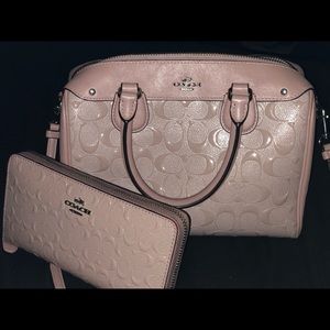 Coach bag with matching wallet
